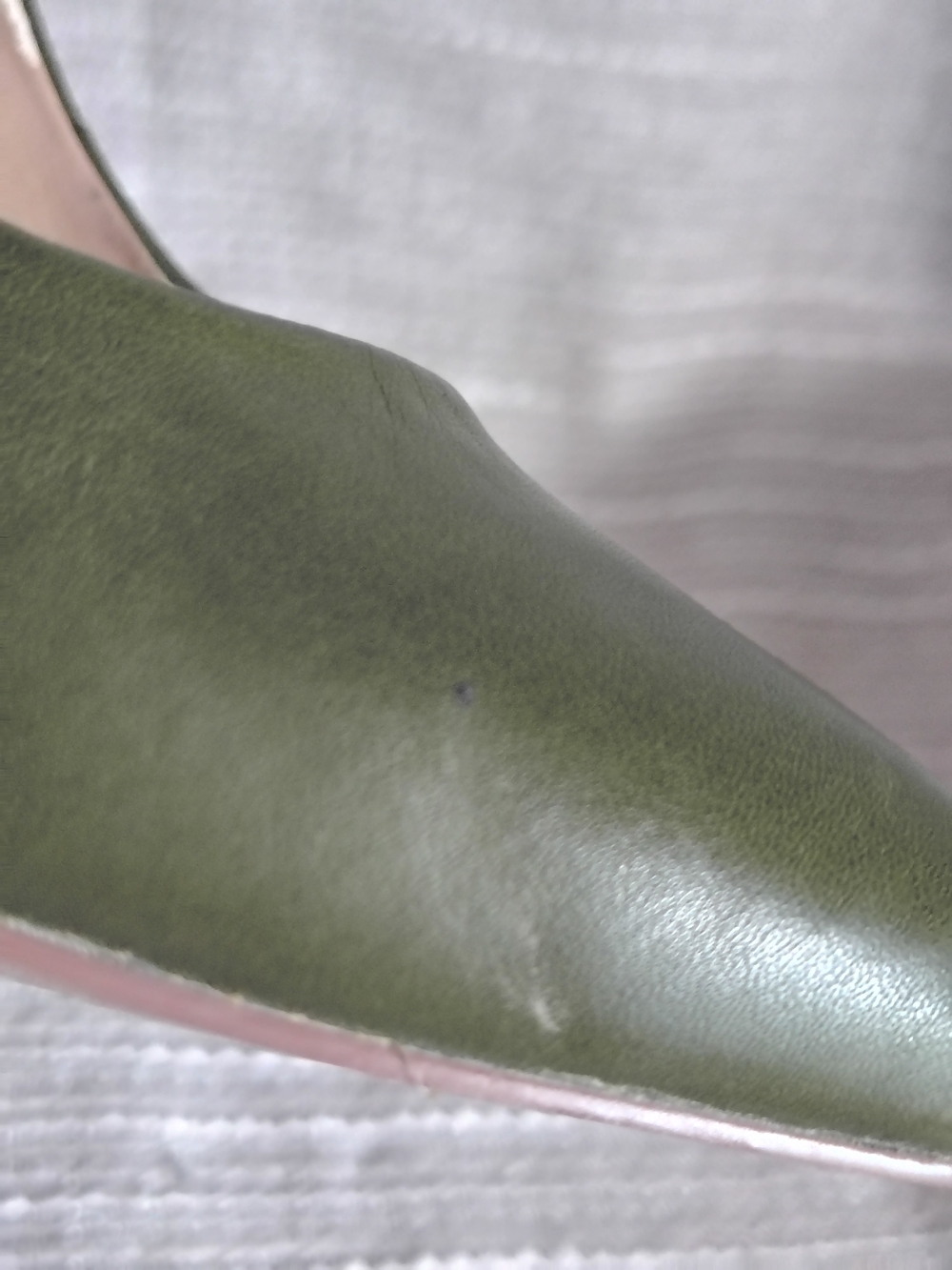 Jessica Simpson Olive Green Leather Pointed Toe Pumps Wide 7.5W - Picture 10 of 14